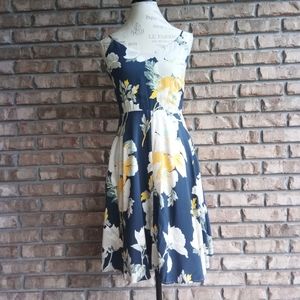 GAP Floral Print Sleeveless Dress with Back Smocking.